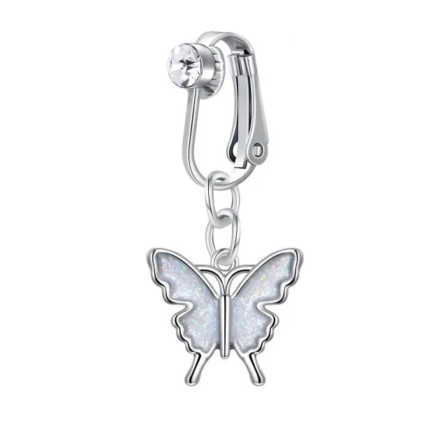 Fake piercing za popek z metuljem